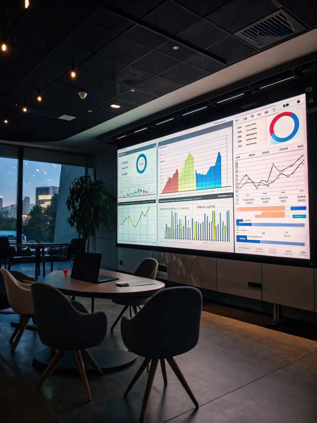 A sleek dashboard displaying various financial metrics and data visualizations on a computer screen, representing Login Luxe's Financial Analytics Platform.